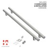 HYDROWARE Modern Contemporary Long Stainless Steel Push Pull Door Handle