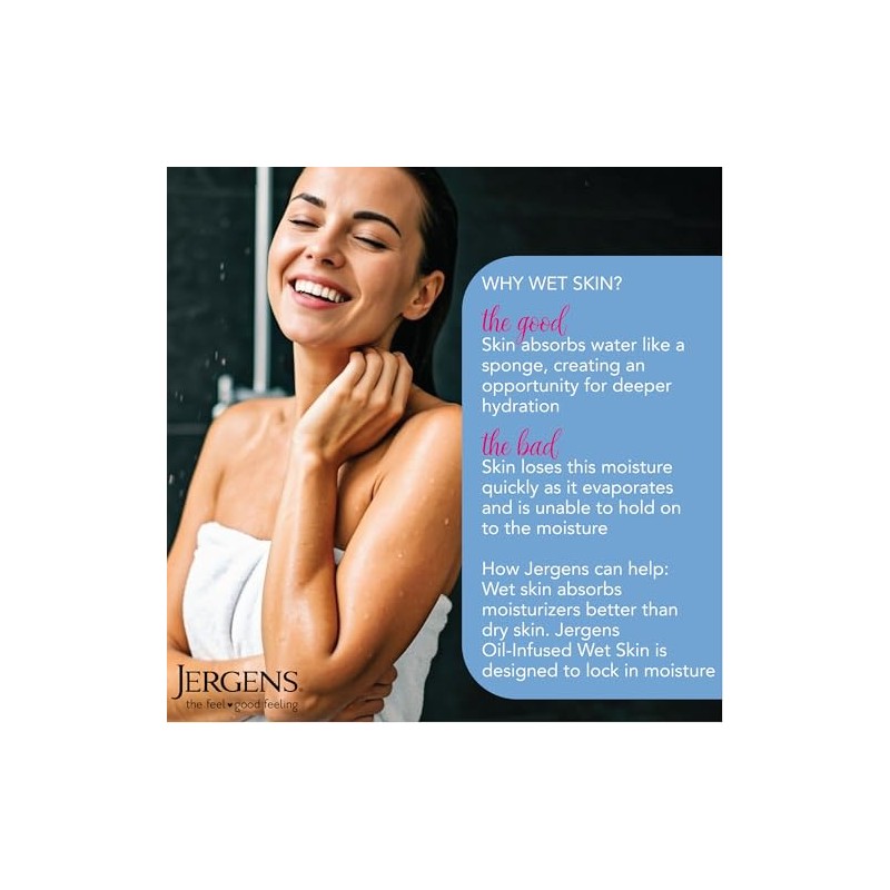 Jergens Wet Skin Moisturizer, Coconut Oil, 10 Ounce