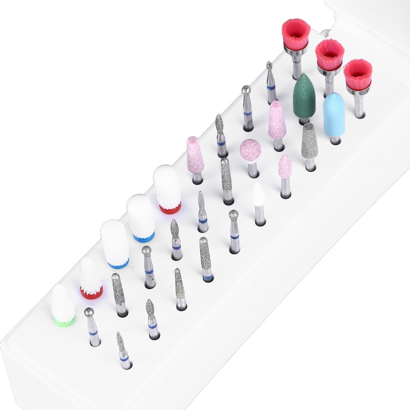 30pcs Nail Drill Bits Set Professional Steel Cuticle Remover Bits