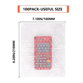 100 bolsas de burbujas de 7.1 x 8.2 pulgadas, bolsas de embalaje acolchadas, bolsas de amortiguación de doble pared, bolsas de espuma a prueba de golpes, para moverse, envío y almacenamiento