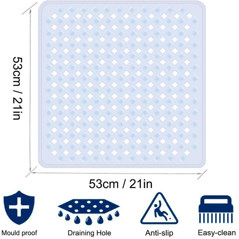 Anti-Slip and Mildew-Proof Square Shower mats 21 x 21 inches,Bath