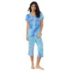Joyaria Womens Light/Lightweight Pajamas Short Sleeve V Neck Capri PJ