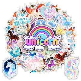 BETANAS 100 PCS Unicorn Stickers Pack – Cute Rainbow Magical Animals Vinyl Waterproof Decals for Laptop, Water Bottle, Scrapbook, Car, Hard Hat – Fun Gift for Kids, Teens, Adults