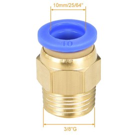 TA-VIGOR 10mm Pneumatic Push to Connect Fittings, G3/8 Male Thread Quick Connect Straight Coupler, Air Line Push Fit Connectors for Pneumatic Systems and Air Compressors, 4Pcs