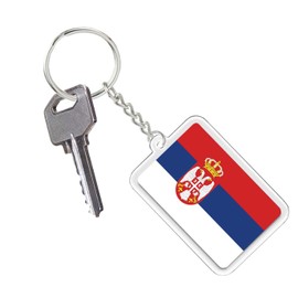 2PCS Serbia Flag Keychain,Serbian Tag Keyring Key Chain for Car Motorcycle Auto