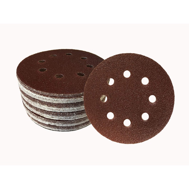 50 -Backed Sanding Disks Diameter 125 mm 80-Grit 8 Hole