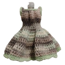 Doll Dish Detergent Cover Cream Gray Sea Foam Green Handmade Crochet