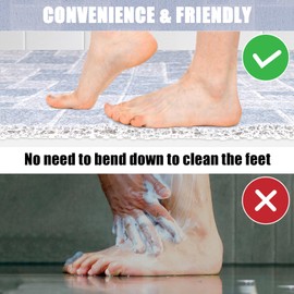 Square Loofah Shower Mat Non Slip: Extra Large 32 x 32 Inch Shower Mat with Center Drain Hole - Soft Textured Bathroom Floor Mat for Inside Shower Stall Pan - Without Suction Cup Quick Drying