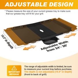 Replacement Grease Tray with Catch Pan for Dyna Glo Grill Replacement Parts, 24-30" Universal Drip Pan for 4 5 Burner Gas Grill Nexgrill Replacement Parts, Grill Tray for Kenmore BHG Expert (Black)