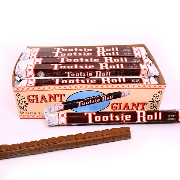 Tootsie Rolls Giant Classic 3.0 oz. Roll, Nostalgic Candy (Pack of 24)