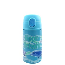 SRM Entertainment Stainless Steel Water Bottle with Straw Lid, Tumbler with Straw Spout and Flip Top Spill-Safe Lid, Travel Cup for Water, Milk, Juice, 13 oz (Sealife Dolphin)