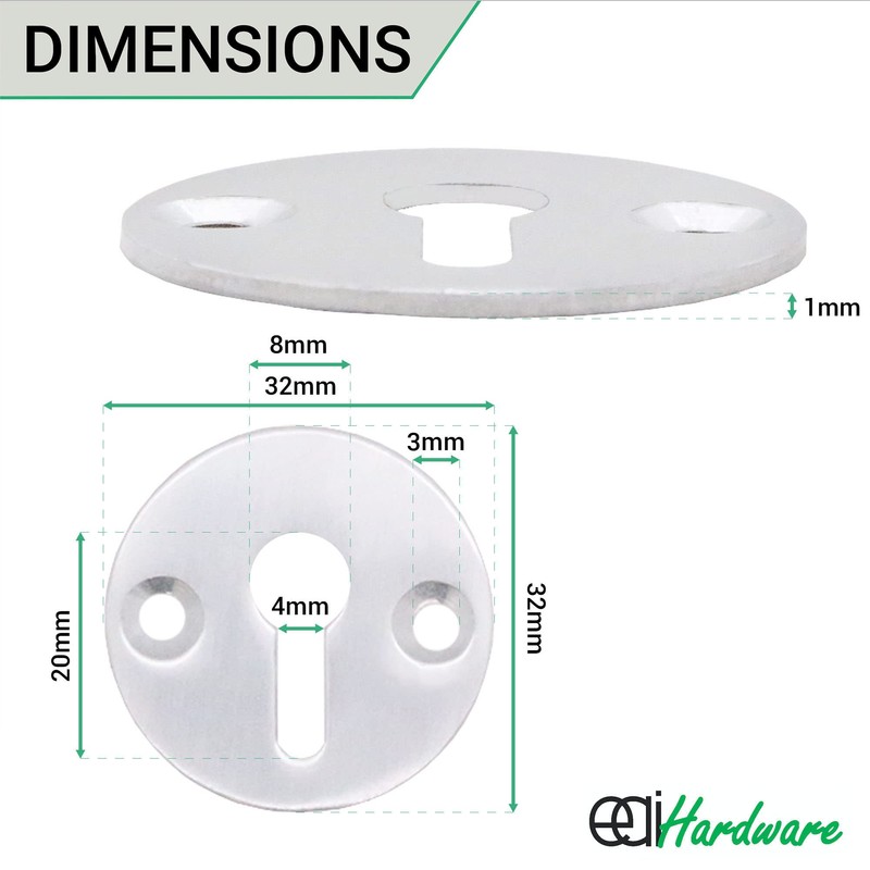 EAI Keyhole Escutcheon Key Cover | 32mm | Pack of