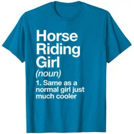 Horse Riding Girl Definition Funny & Sassy Short Sleeve O-Neck Sports T-ShirtColor: Women-sapphire blue, Size: L