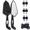 GANAZONO 1Pair Adjustable Polygonal Motorcycle Mirrors Handlebar Rear View Side