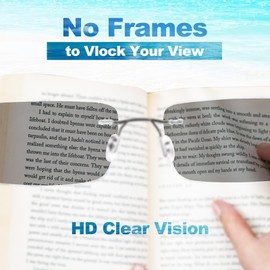 SKYOAK 2 Pack Executive Frameless Reading Sunglasses for Men with UV400 Protection Outdoors, Metal Rimless Design Tinted Full Sun Readers, Dark Lens Reading Glasses 2.0x - Not Bifocals