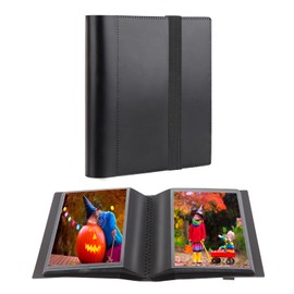 Small Photo Album 4x6 Photos Black Inner Page with Strong Elastic band, Each Small Album Holds 64 Photos, 4x6 Mini Book Photo Pictures Album Birthday Christmas Photo Albums Wedding Anniversary (Black)
