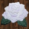 Paddys Patches White Rose Embroidered Patch — Iron On