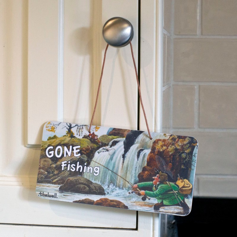 Thelwell Gone Fishing Door Sign