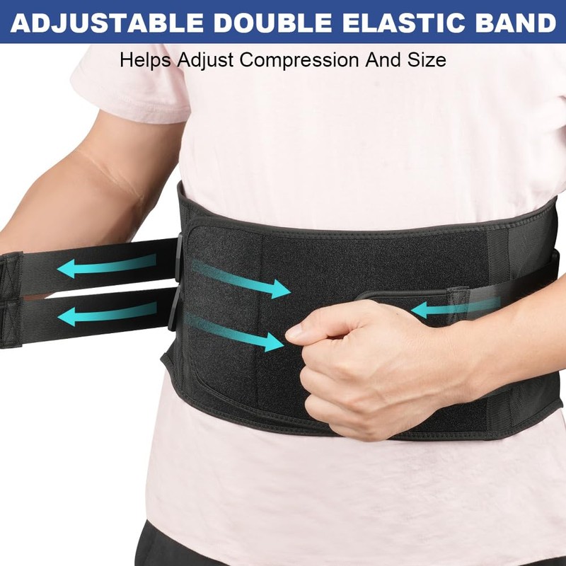 AOGOE Back Support Belt with 5 Metal Supports, Back Brace