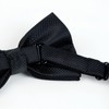 Alizeal Mens Solid Mini Squares Formal Banded Bow Ties (Black)