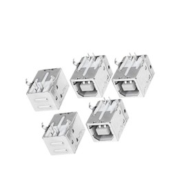 Partuto USB Type-B Female Right Angle PCB Mount Jack Socket (Pack of 5) Replacement