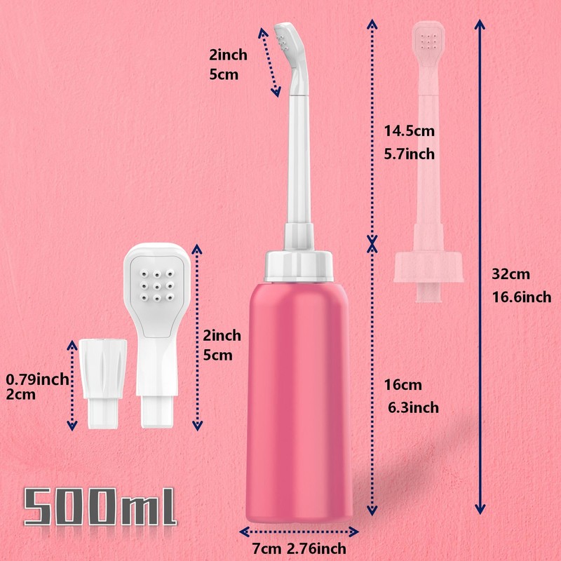 2PCS-Pack Portable Bidet 500ml for Travel Bidet Bottle with 2