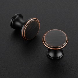 Ravinte 15 Pack Oil Rubbed Bronze Kitchen Cabinet Knobs, Solid Oil Rubbed Bronze Pulls Zinc Handles Simple Drawer Cabinet Hardware for Cupboard Drawer Knobs