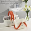 Canasta para Baño de Plástico, 2 piezas con Asa, Portátil,