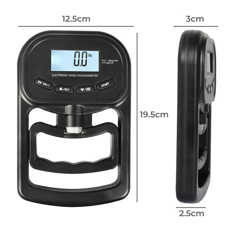 Centra Hand Dynamometer Grip Strength Trainer, Digital Hand Grip Strength