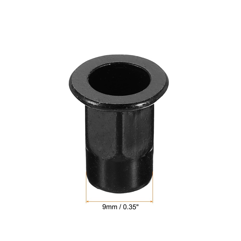 sourcing map M6 Rivet Nuts Thread Half Hexagonal Carbon Steel