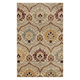 Superior Indoor Area Rug, Jute Backed, Modern Oriental Floral Damask Floor Decor for Office, Living Room, Bedroom, Entryway, Dining/Kitchen, Hardwood, Augusta Collection, 8' x 10', Camel