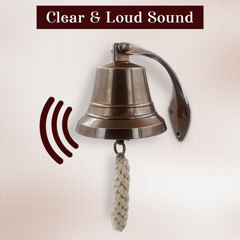 THDC Nautical Hanging Wall Mountable 4" Solid Brass Ship Bell