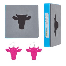 SUPERDANT Cows Wooden Die Cutting Animal Head Leather Cutting Dies Earrings Die Cut DIY Leather Craft Wood Cutting Die Machine for Women Girls Gifts Keychain Jewelry Making
