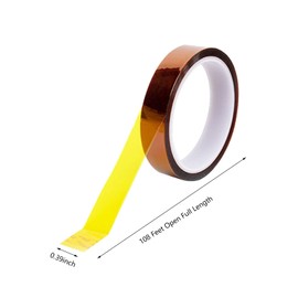 DETHUA Gold Finger High Temperature Tape, 2 Rolls 3/8" x 108ft, Brown Insulation Tape Gold Finger High Temperature Resistant Tape for Masking, Soldering, Protecting Circuit Board