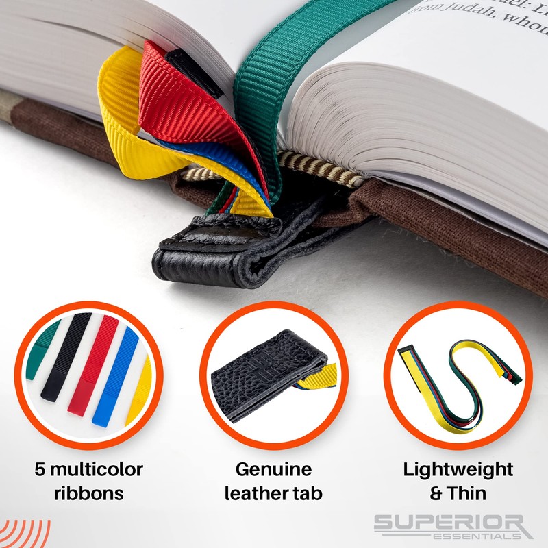 Superior Essentials Magnetic Bible Bookmark - Genuine Leather, Attachable Bible