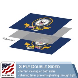 KEYCA US Navy Emblem Flag 2x3 FT 100% Made in The USA-Heavy Duty Vibrant colors Double Sided Navy Naval Military Flag with 2 Brass Grommets for Home/Company/Indoor Outdoor Decoration