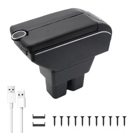 Car Armrest Box for Suzuki Jimny 2018-2024 Automotive Accessories Carbon Fiber Leather Center Console with 7USB Ports Cup Holder