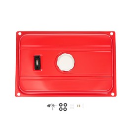 SNKOURIN 5 Gallon/18.9L Generator Gas Fuel Tank, Universal Fuel Filter Cap Gauge Petcock Fits for EC2500 and More, Red Metal Fuel Tank Chrome Cap