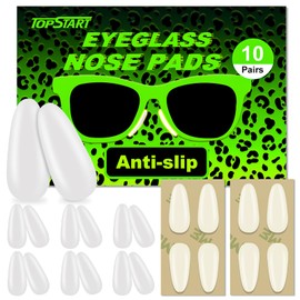 10-Pack Anti-Slip Silicone Nose Pads for Glasses - 1.6mm Ultra-Thin Replacement Nose Pads, Secure Fit for Eyeglasses, Sunglasses & Readers (1.6x17x9mm) - Includes Storage Case