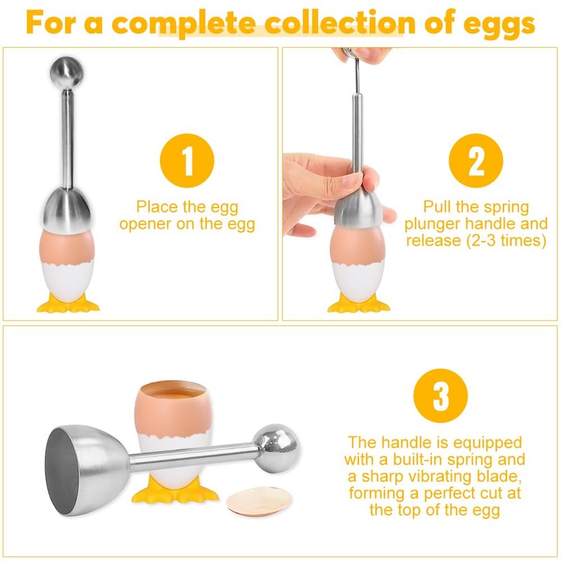 mizikuu 4 in 1 Egg Cutter, Egg Cutting Tool, Stainless