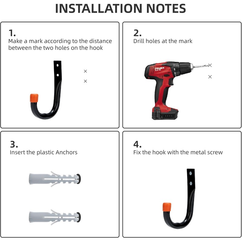 MHHO-WG 10 Pack Heavy Duty Steel Wall Mounted Garage Storage