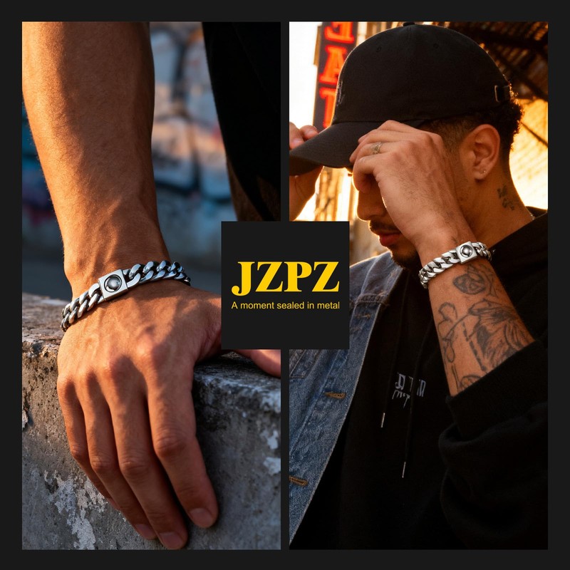 Chunky Cuban Link Chain Bracelet for Men: 9mm Width Silver
