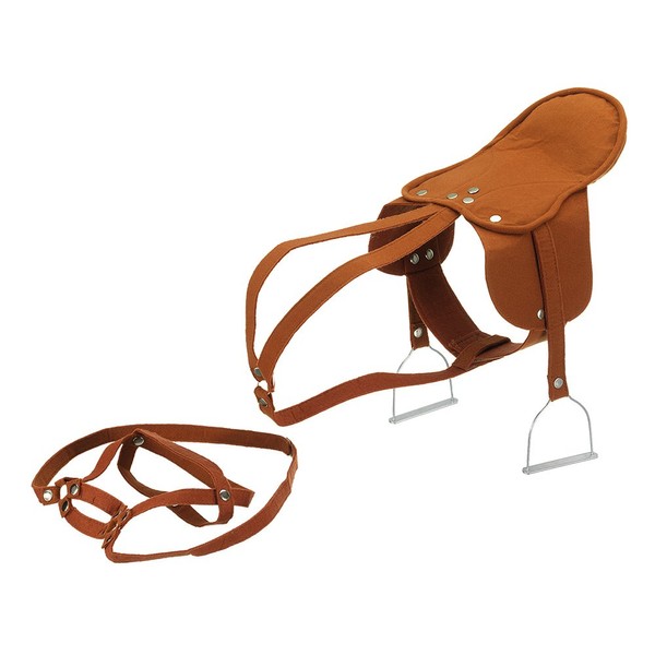 Happy People 58466 Saddle with Stirrup, Brown, Multi-Color