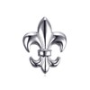 BOBIJOO Jewelry - Pin Brooch Fleur-De-Lis Brass Silver Plated 22x16mm
