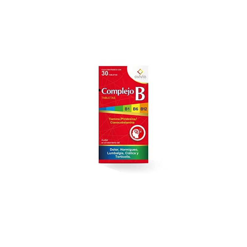 Complejo B Vitaminas Tabletas, 30 Piezas