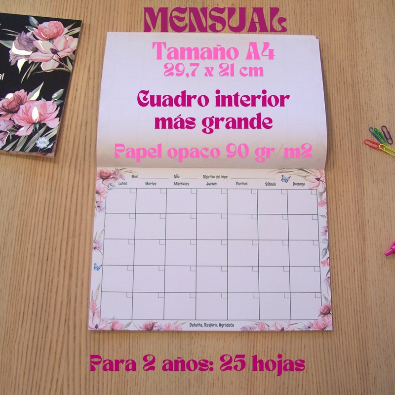 A4 Weekly and Monthly Planner Set with Cover Sheet Undated