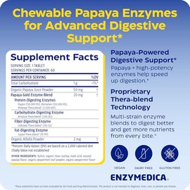 Enzymedica Papaya Gold, Enzimas Digestivas Avanzadas con Papaya Orgnica Natural y Clorofila para un Apoyo Digestivo Integral, Bromelina y Papana de...