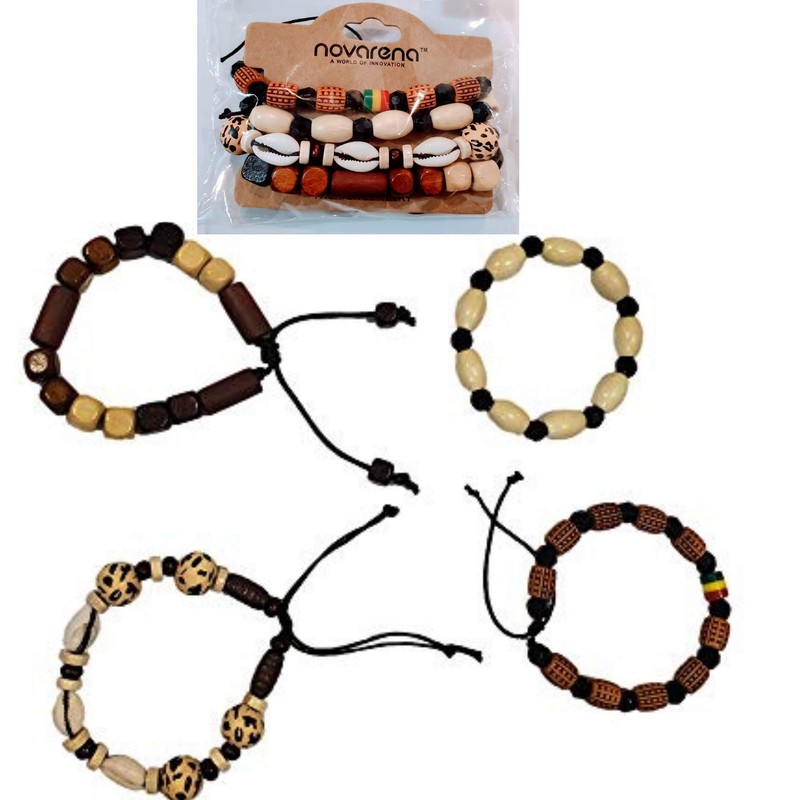 Novarena 1-24 Pcs Bracelets and Necklaces for Men Women Beaded