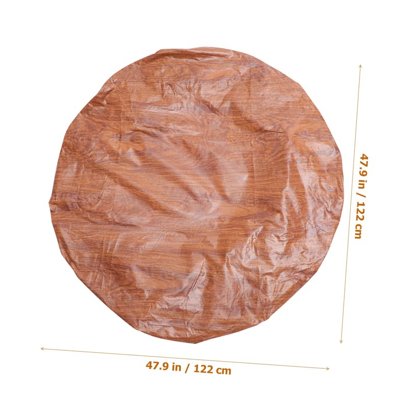 Ciieeo Buffet Tablecloth with Elastic Edges Wood Grain Design Table