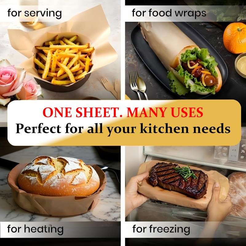 300PCS Parchment Paper Sheets, 12x12 In Non-Stick Precut Baking Parchment,